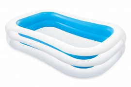 Inflatable Family Pool - Transparent Blue 2.62m x 1.75m x 56cm